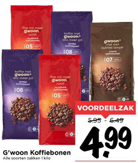 Gwoon   koffiebonen folder aanbieding bij  Vomar - details