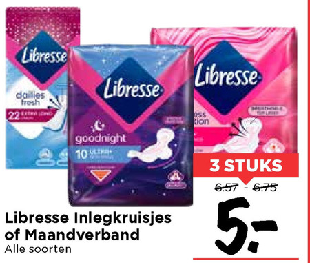 Libresse   inlegkruisjes, maandverband folder aanbieding bij  Vomar - details