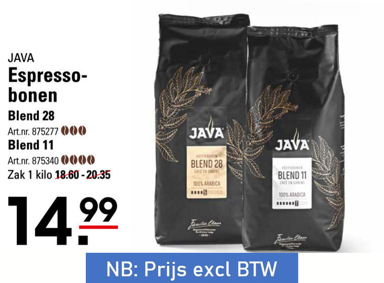 Java   koffiebonen folder aanbieding bij  Sligro - details