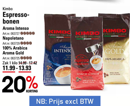 Kimbo   koffiebonen folder aanbieding bij  Sligro - details