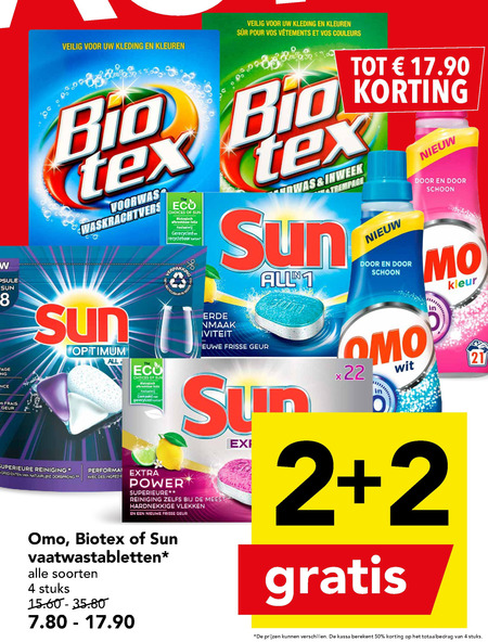 Biotex   handwasmiddel, wasmiddel folder aanbieding bij  Deen - details