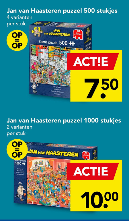 Jan van Haasteren   legpuzzel folder aanbieding bij  Deen - details