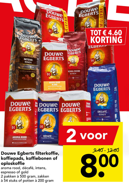 Douwe Egberts   koffiepad, koffiebonen folder aanbieding bij  Deen - details