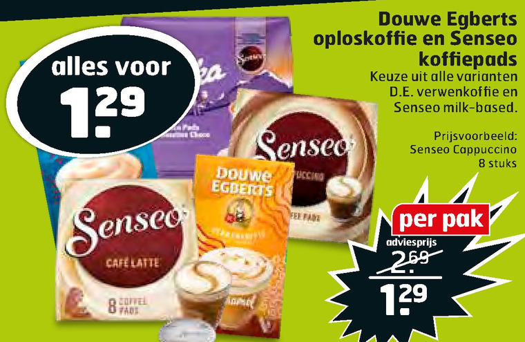 Douwe Egberts Senseo   koffiepad, oploskoffie folder aanbieding bij  Trekpleister - details