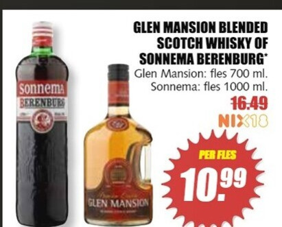 Sonnema   berenburg, whisky folder aanbieding bij  MCD Supermarkt Basis - details