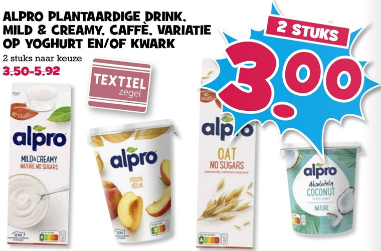 Alpro   soja yoghurt, soja melk folder aanbieding bij  Boons Markt - details