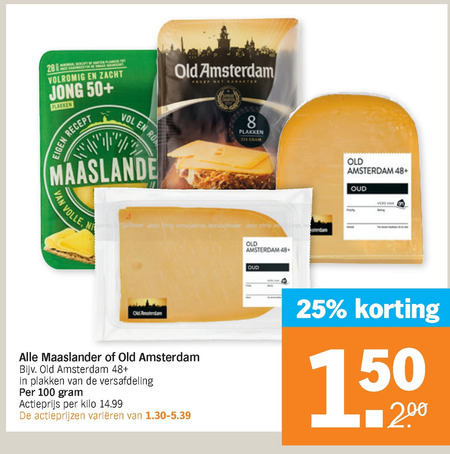 Old Amsterdam   kaas, kaasplakken folder aanbieding bij  Albert Heijn - details