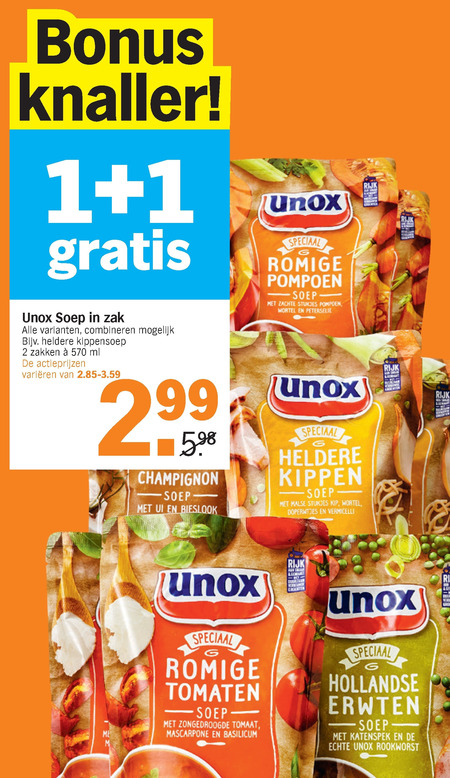 Unox   soep folder aanbieding bij  Albert Heijn - details