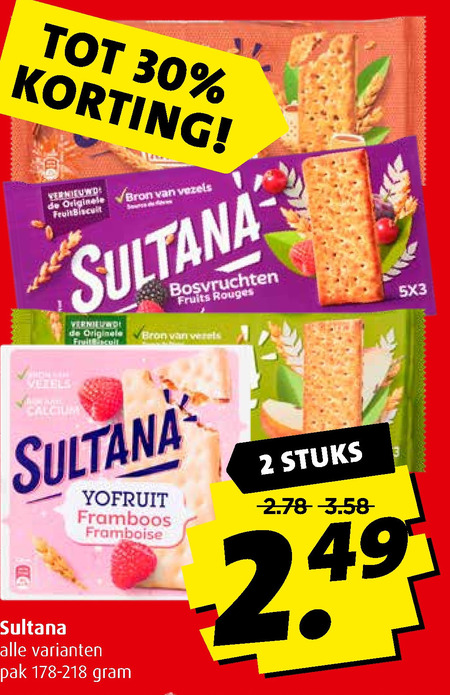 Sultana   fruitbiscuit folder aanbieding bij  Boni - details