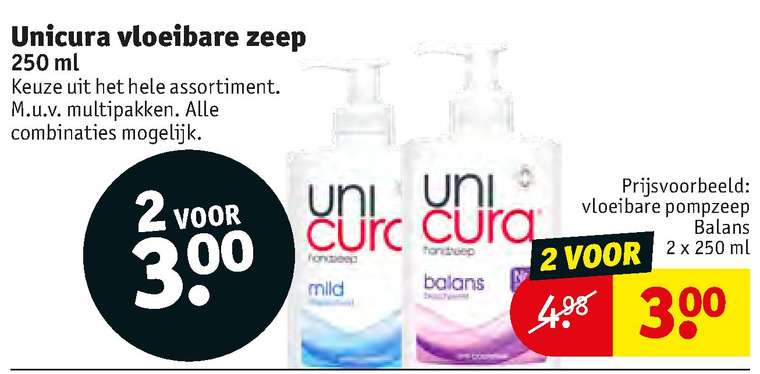 Unicura   handzeep folder aanbieding bij  Kruidvat - details