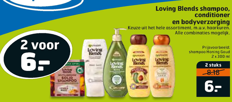 Garnier Loving Blends   conditioner, shampoo folder aanbieding bij  Trekpleister - details