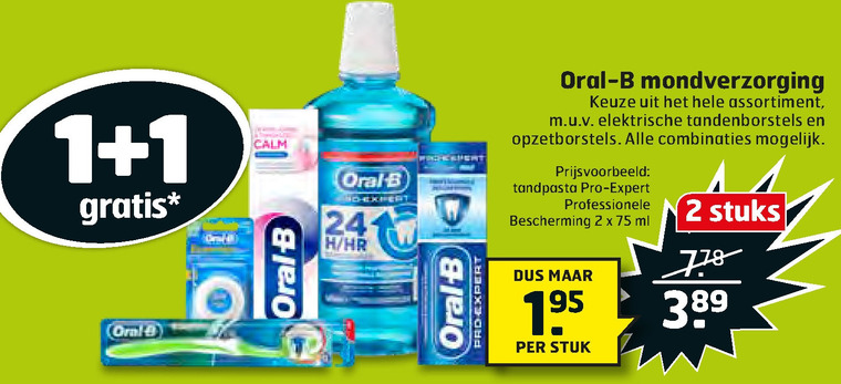 Oral-B   tandenborstel, mondwater folder aanbieding bij  Trekpleister - details