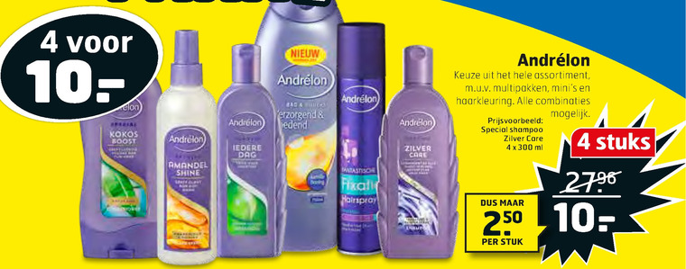 Andrelon   conditioner, haarkleuring folder aanbieding bij  Trekpleister - details