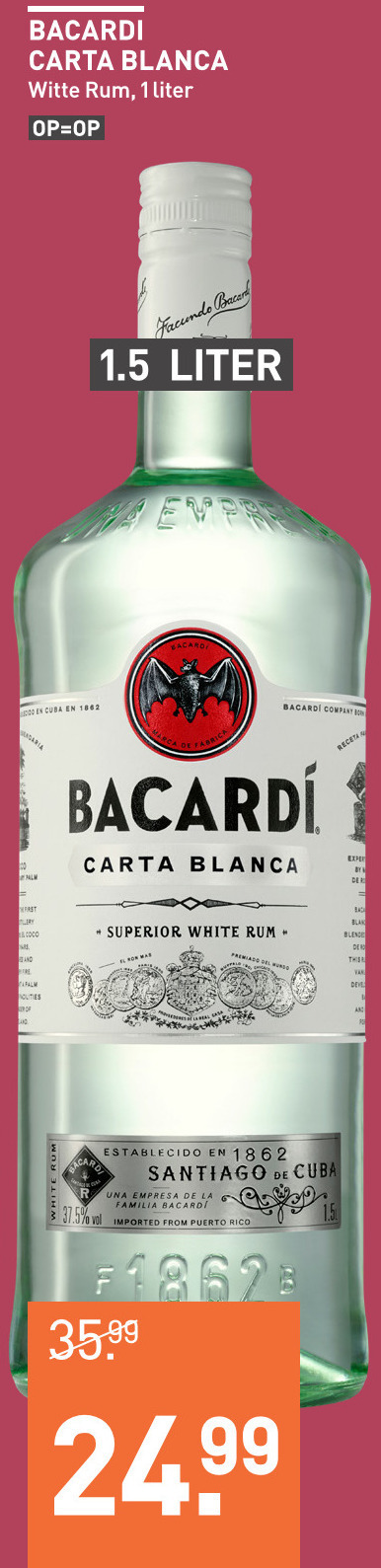 Bacardi   rum folder aanbieding bij  Gall & Gall - details