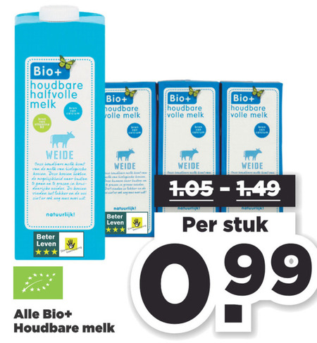 Bio Plus   melk folder aanbieding bij  Plus - details