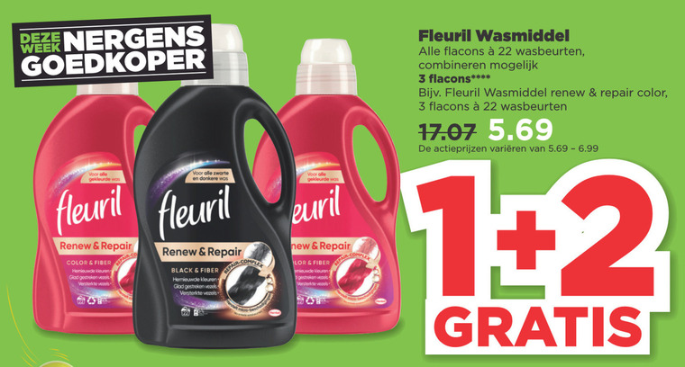 Fleuril   wasmiddel folder aanbieding bij  Plus - details