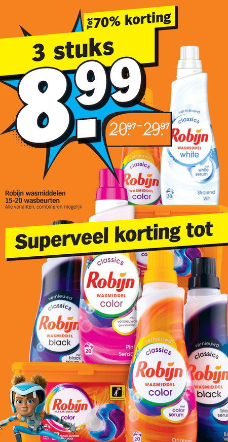 Robijn   wasmiddel folder aanbieding bij  Albert Heijn - details