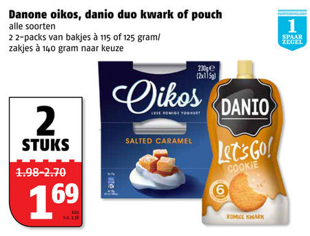 Danone Oikos   vruchtenyoghurt, kwark folder aanbieding bij  Poiesz - details