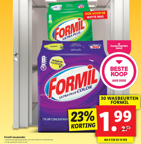 Formil wasmiddel folder aanbieding bij Lidl