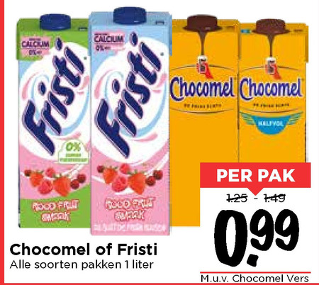 Fristi   chocolademelk, drinkyoghurt folder aanbieding bij  Vomar - details