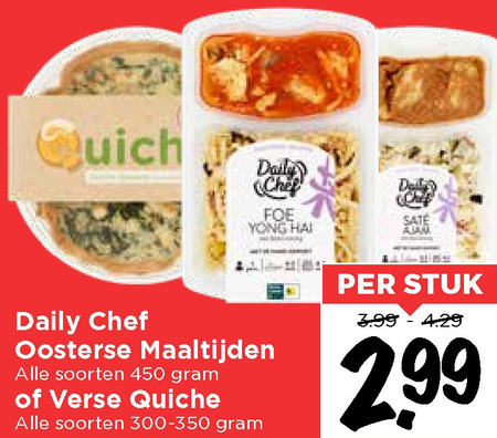 Daily Chef   quiche, oosterse maaltijd folder aanbieding bij  Vomar - details