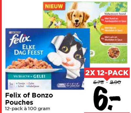 Bonzo   kattenvoer, hondenvoer folder aanbieding bij  Vomar - details