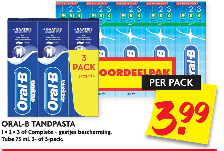 Oral-B   tandpasta folder aanbieding bij  Dekamarkt - details