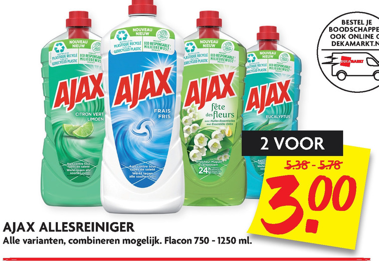 Ajax   allesreiniger folder aanbieding bij  Dekamarkt - details