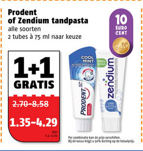 Prodent   tandpasta folder aanbieding bij  Poiesz - details