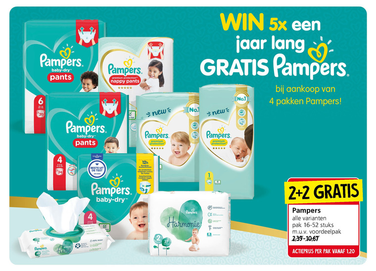 Pampers   luierbroekjes, luiers folder aanbieding bij  Jan Linders - details