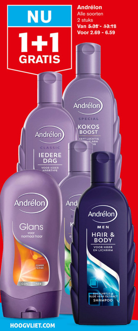 Andrelon   conditioner, shampoo folder aanbieding bij  Hoogvliet - details