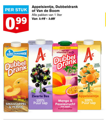 Van de Boom   fruitdrank folder aanbieding bij  Hoogvliet - details