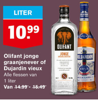 Dujardin   jenever, vieux folder aanbieding bij  Hoogvliet - details