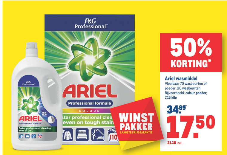 Ariel   wasmiddel folder aanbieding bij  Makro - details