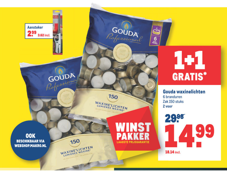 Gouda   theelicht folder aanbieding bij  Makro - details