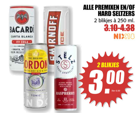 Gordons   mixdrank, hard seltzer folder aanbieding bij  MCD Supermarkt Basis - details