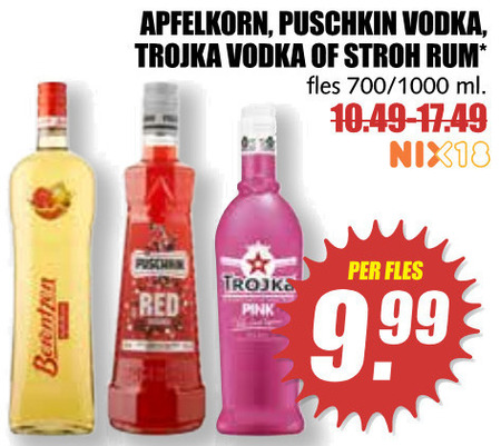 Trojka   wodka, rum folder aanbieding bij  MCD Supermarkt Basis - details