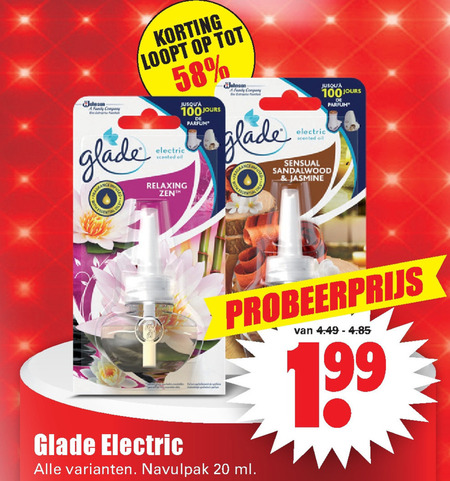 Glade   luchtverfrisser folder aanbieding bij  Dirk - details