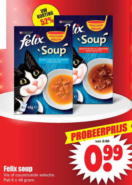 Felix   kattenvoer folder aanbieding bij  Dirk - details