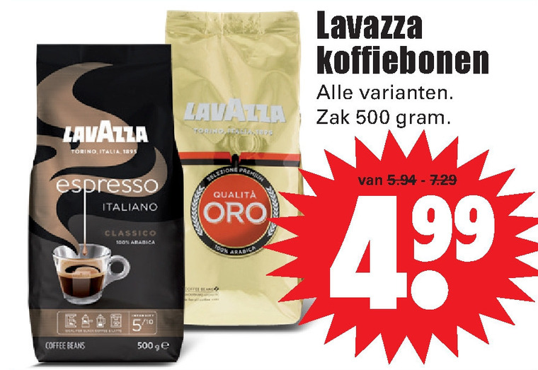 Lavazza   koffiebonen folder aanbieding bij  Dirk - details