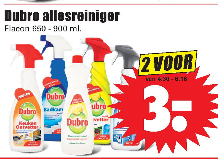 Dubro   allesreiniger, ontvetter folder aanbieding bij  Dirk - details