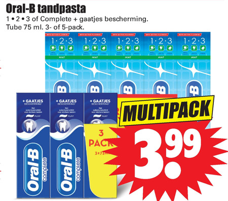 Oral-B   tandpasta folder aanbieding bij  Dirk - details