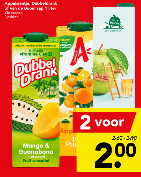 Dubbeldrank   fruitdrank folder aanbieding bij  Deen - details