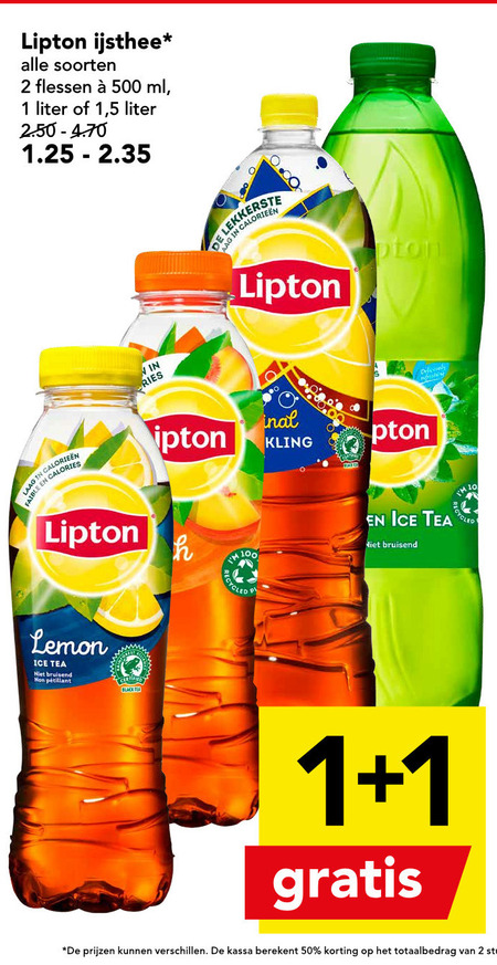 Lipton   ice tea folder aanbieding bij  Deen - details