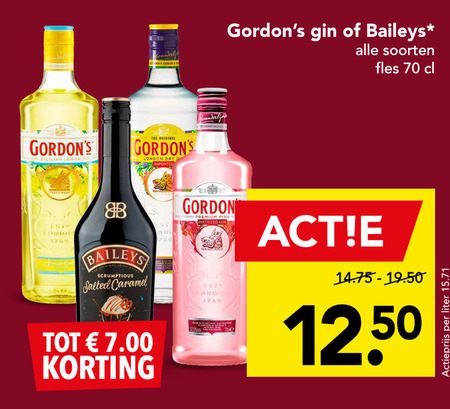 Gordons   likeur, gin folder aanbieding bij  Deen - details