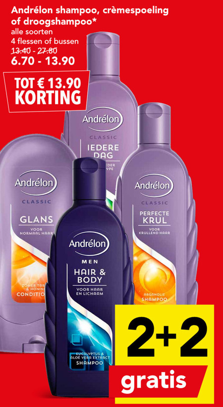 Andrelon   droogshampoo, shampoo folder aanbieding bij  Deen - details