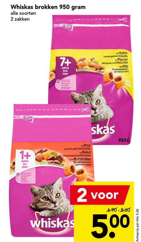 Whiskas   kattenvoer folder aanbieding bij  Deen - details