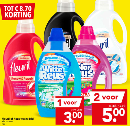 Witte Reus   wasmiddel folder aanbieding bij  Deen - details