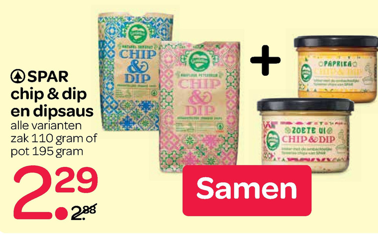 Spar Huismerk   dipsaus, chips folder aanbieding bij  Spar - details