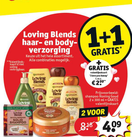 Garnier Loving Blends   haarverzorging, shampoo folder aanbieding bij  Kruidvat - details